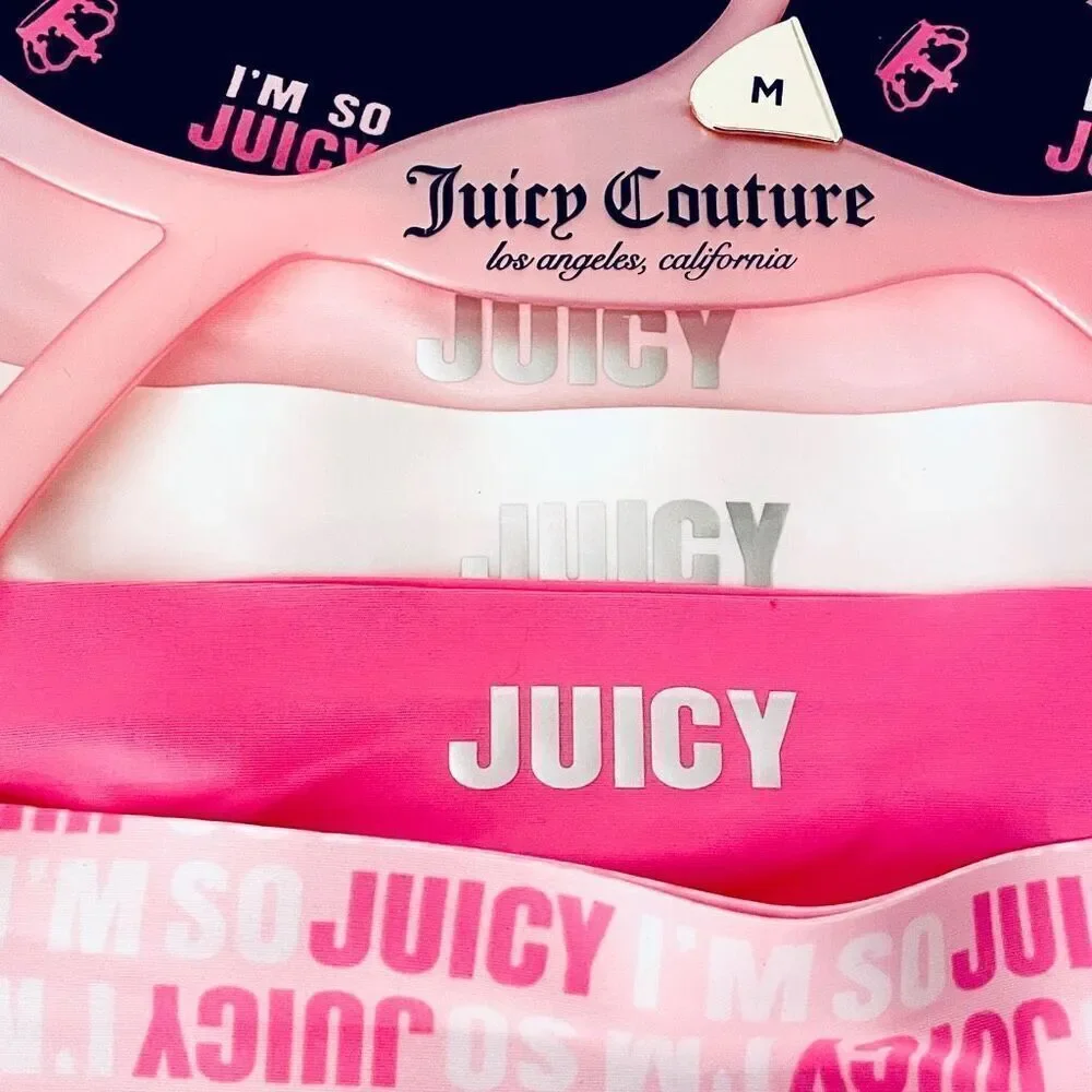 NWT Juicy Couture M Colorful Signature I’m so Juicy Stretchy 5 Bikini Panty Pack